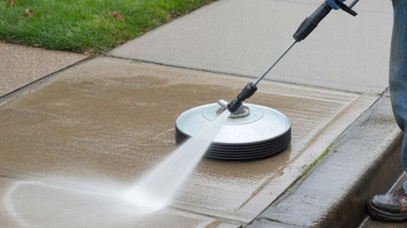 Man Cleaning Stairs on Street