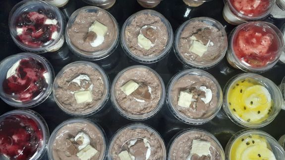 Vegetable Dish on Blue Ceramic Bowl